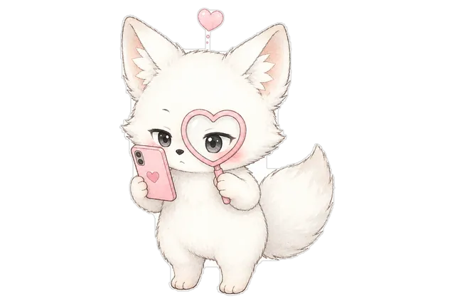 ハート虫めがねギツネ