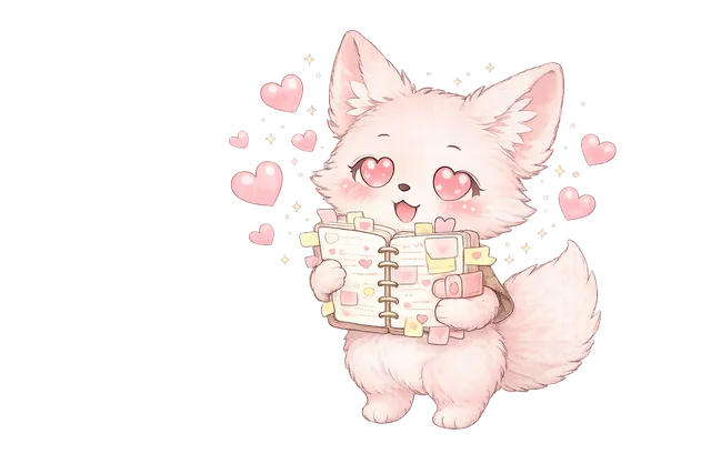予定びっしり手帳ギツネ