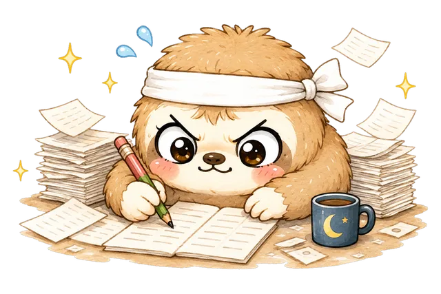 締切前夜ナマケモノ