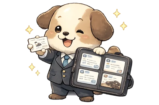 名刺ホルダー犬