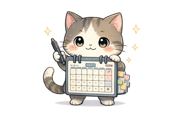 カレンダー調整猫